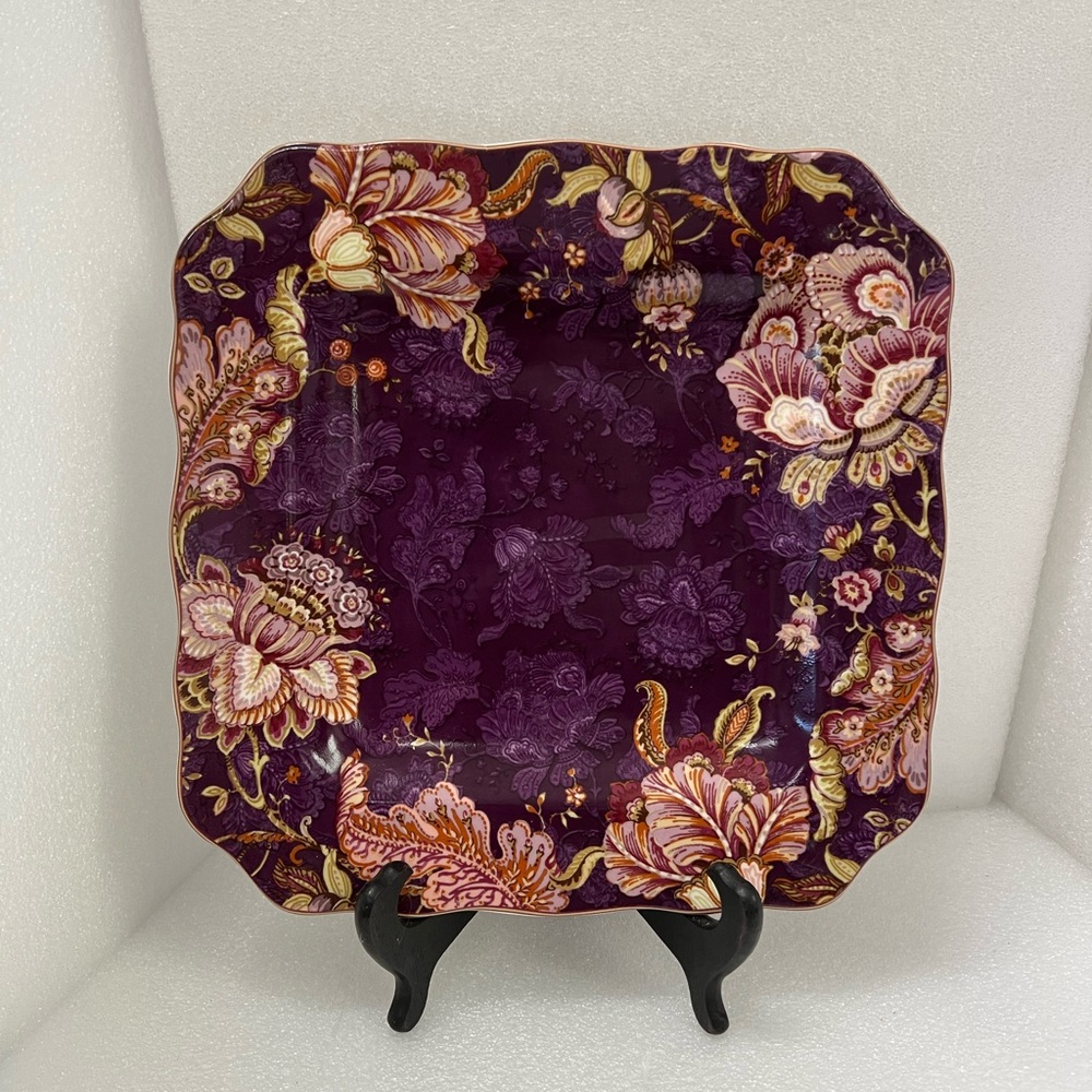 One Replacement 222 Fifth Gabrielle Purple Floral Dinnerware Plate